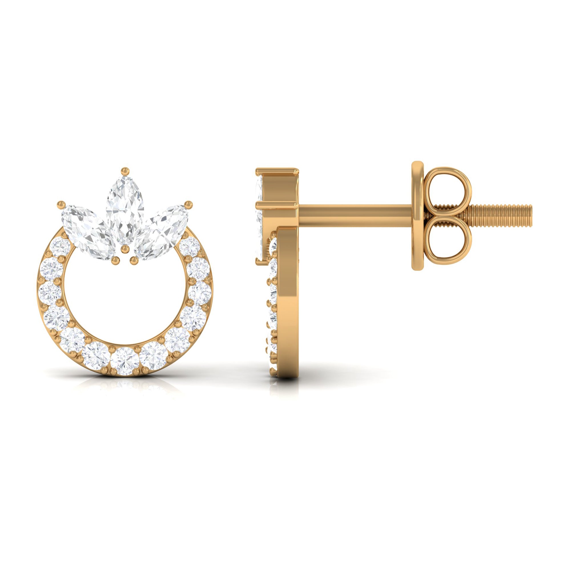 Rosec Jewels-Nature Inspired Diamond Eternity Stud Earrings