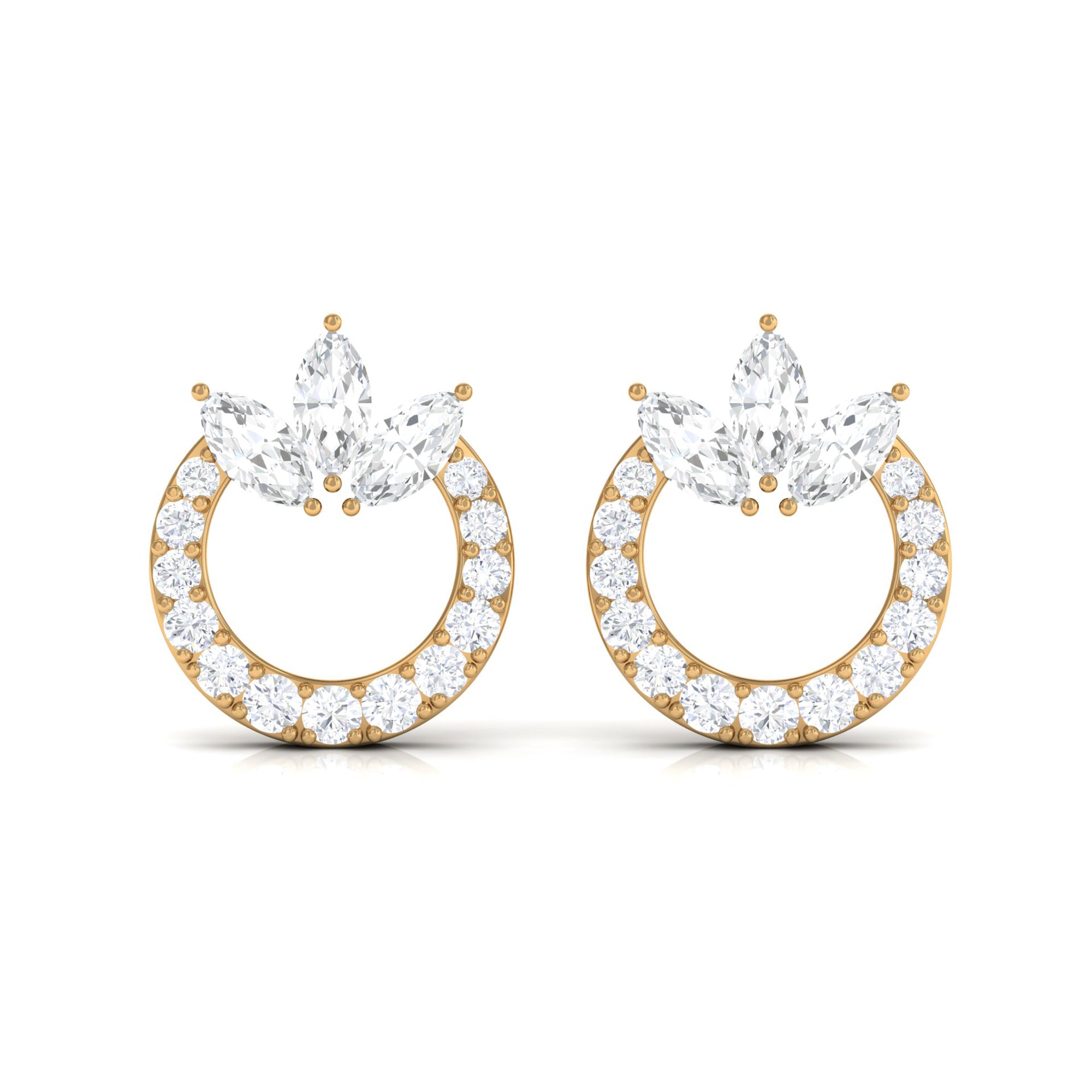 Rosec Jewels-Nature Inspired Diamond Eternity Stud Earrings