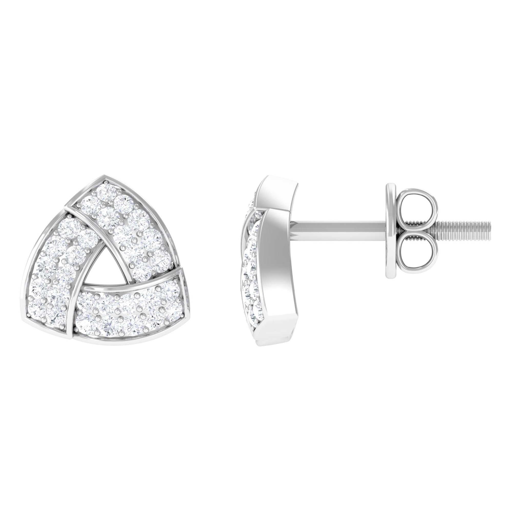 Rosec Jewels-Minimal Triangle Shape Stud Earrings with Diamond