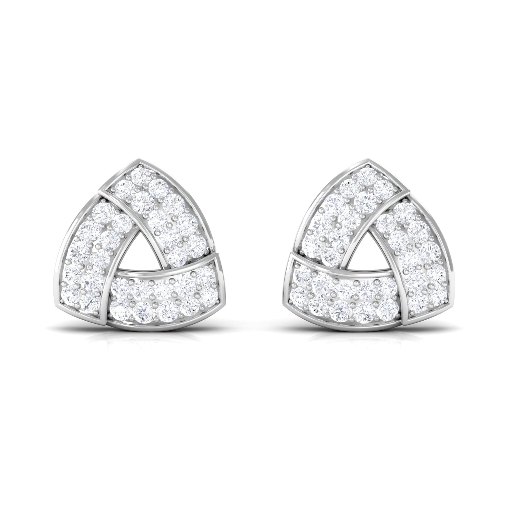 Rosec Jewels-Minimal Triangle Shape Stud Earrings with Diamond