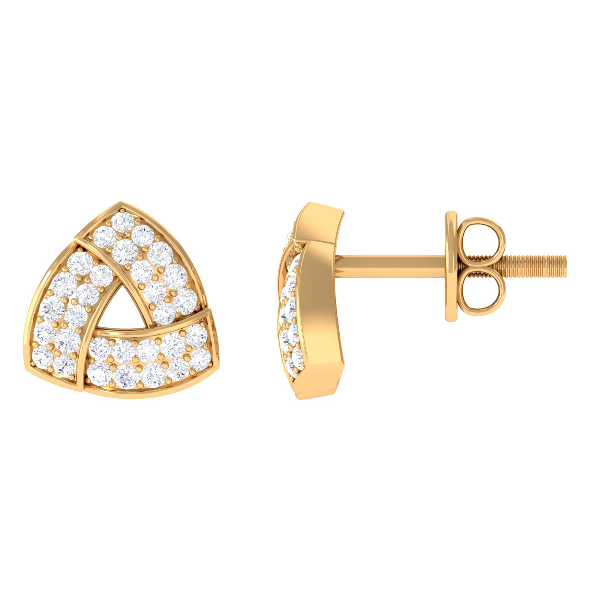 Rosec Jewels-Minimal Triangle Shape Stud Earrings with Diamond