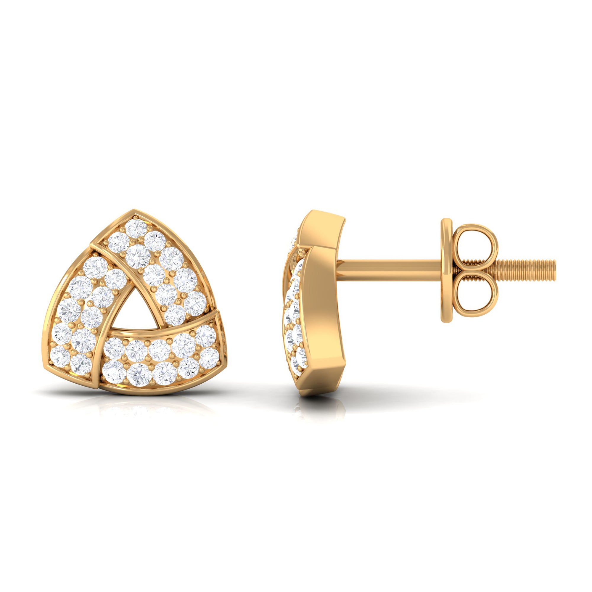 Rosec Jewels-Minimal Triangle Shape Stud Earrings with Diamond