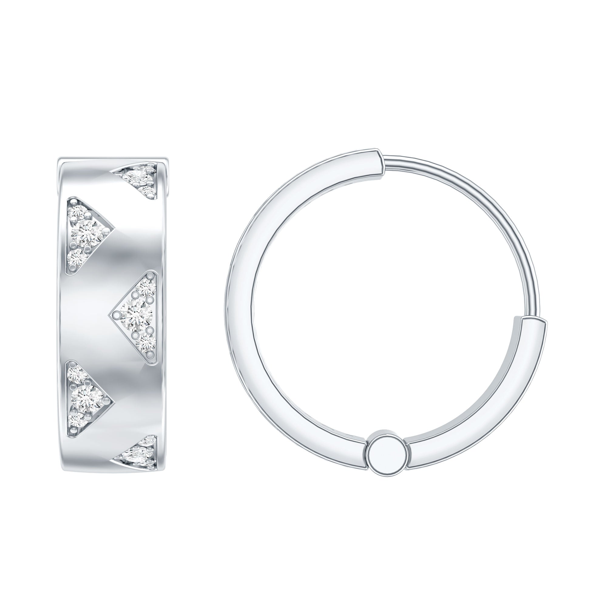 Certified Diamond Hoops For Women Lab - ( EF-VS ) - Rosec Jewels