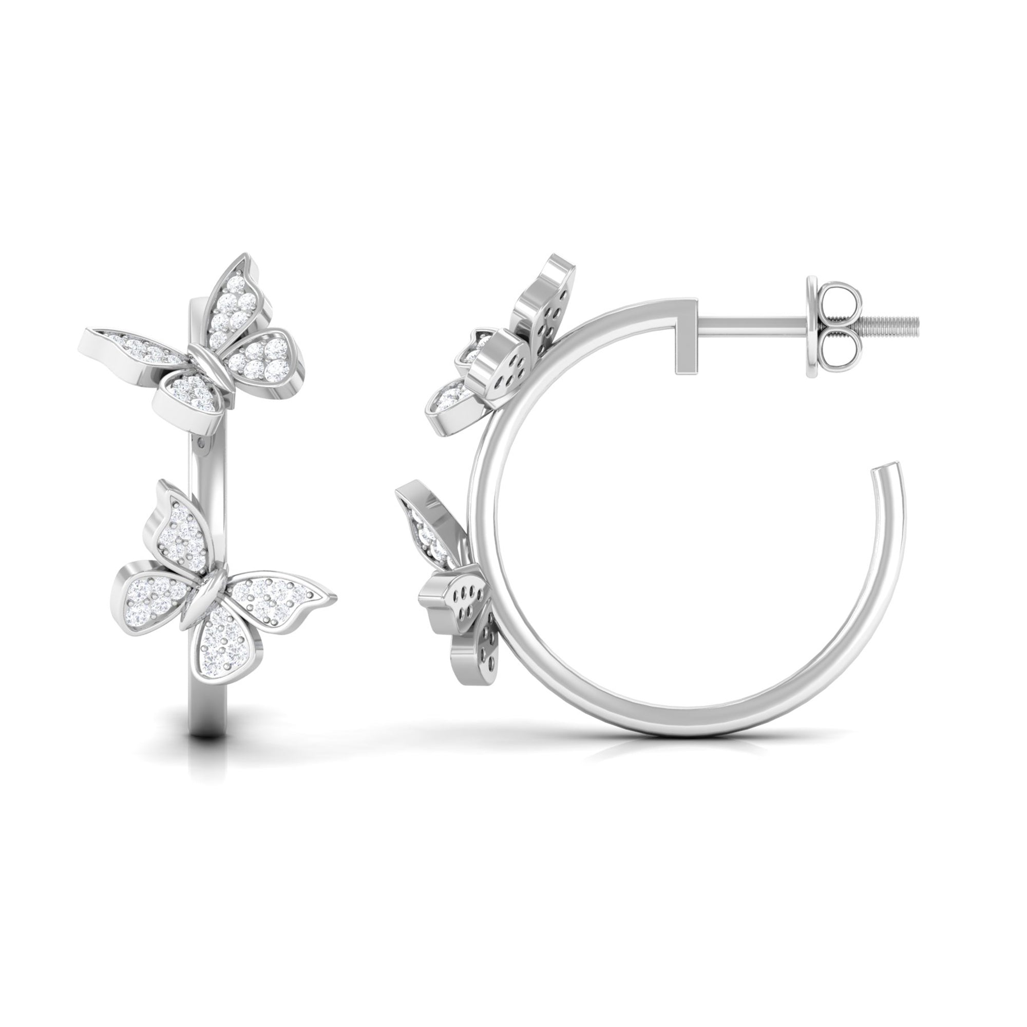 Rosec Jewels-Butterfly Inspired Diamond Half Hoop Earrings