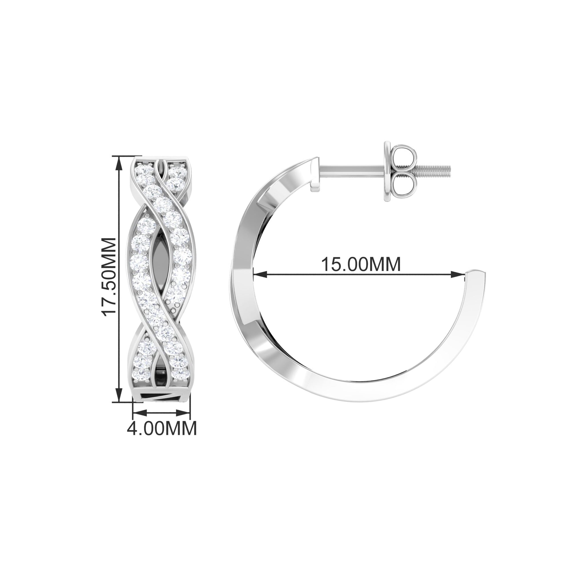 Rosec Jewels-Round Diamond Infinity Hinged Hoop Earrings