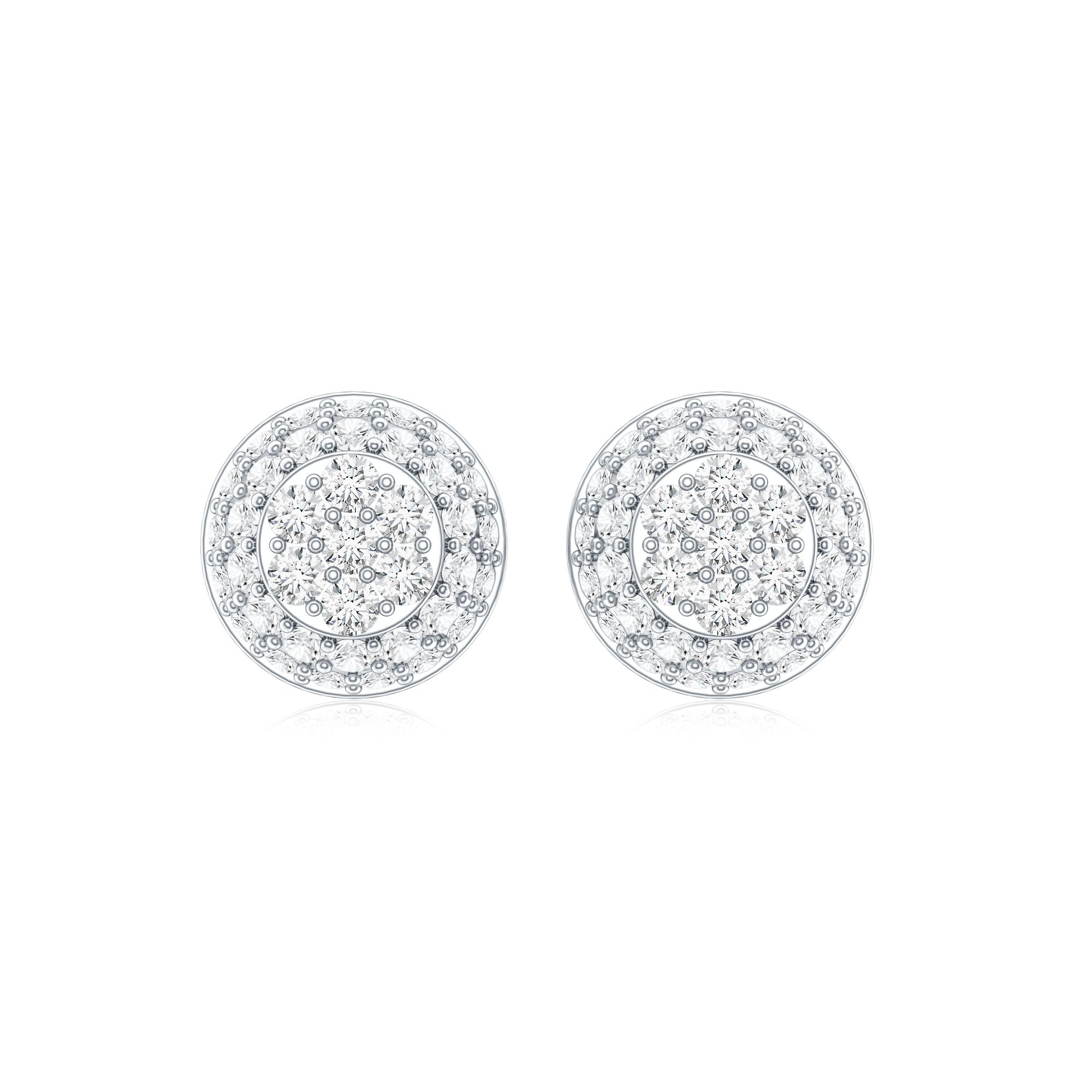 Certified Diamond Bridal Stud Earring with Screw Back Lab - ( EF-VS ) - Rosec Jewels