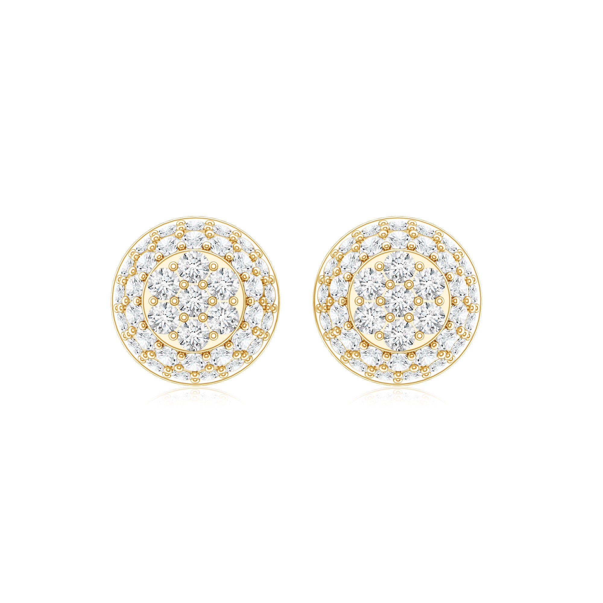 Certified Diamond Bridal Stud Earring with Screw Back Lab - ( EF-VS ) - Rosec Jewels