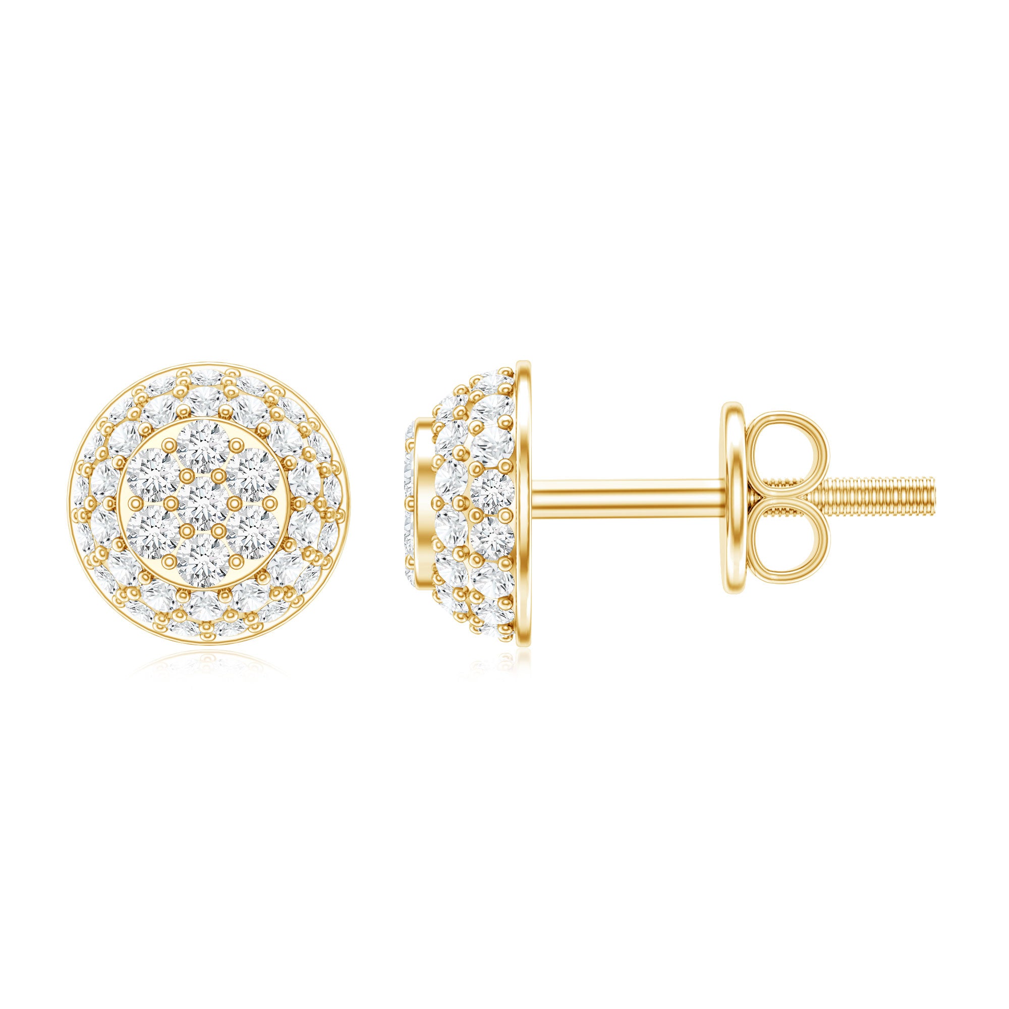 Certified Diamond Bridal Stud Earring with Screw Back Lab - ( EF-VS ) - Rosec Jewels