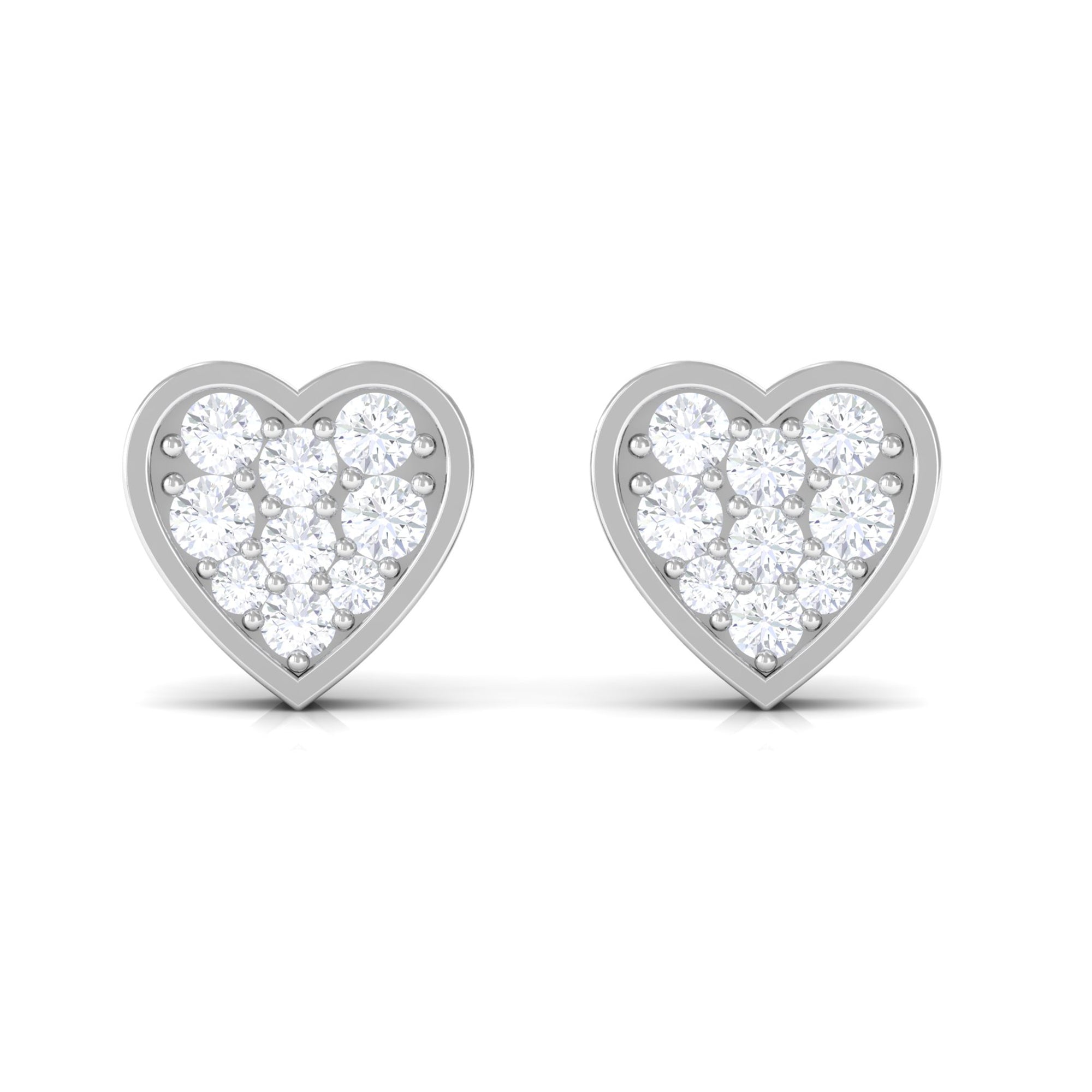 Rosec Jewels-Diamond Simple Heart Stud Earrings