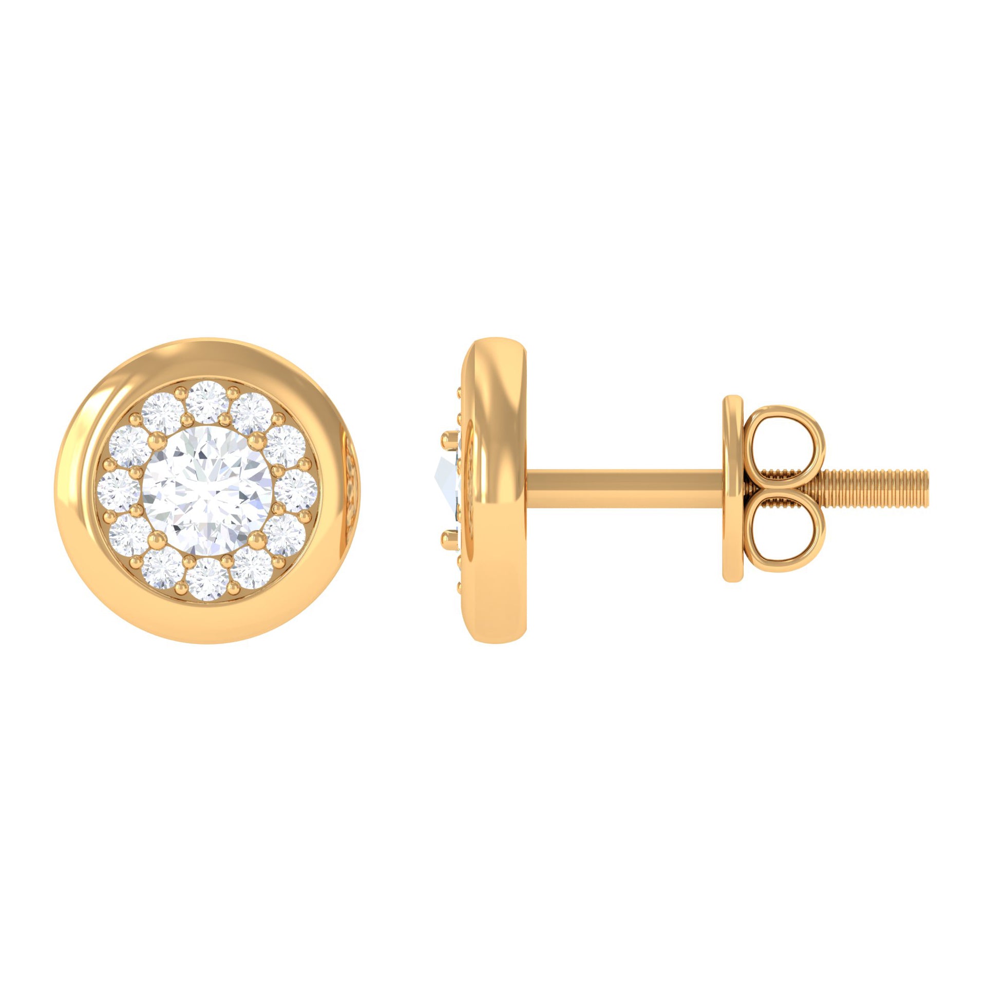 Rosec Jewels-1/2 CT Simple Diamond Round Stud Earrings in Gold