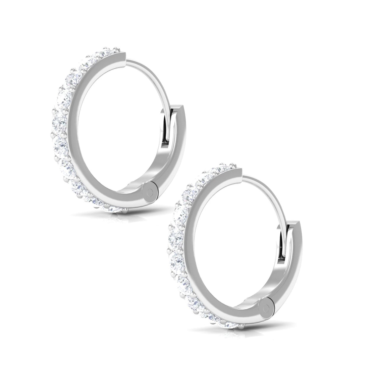 Rosec Jewels-3/4 CT Round Cut Diamond Hoop Earrings