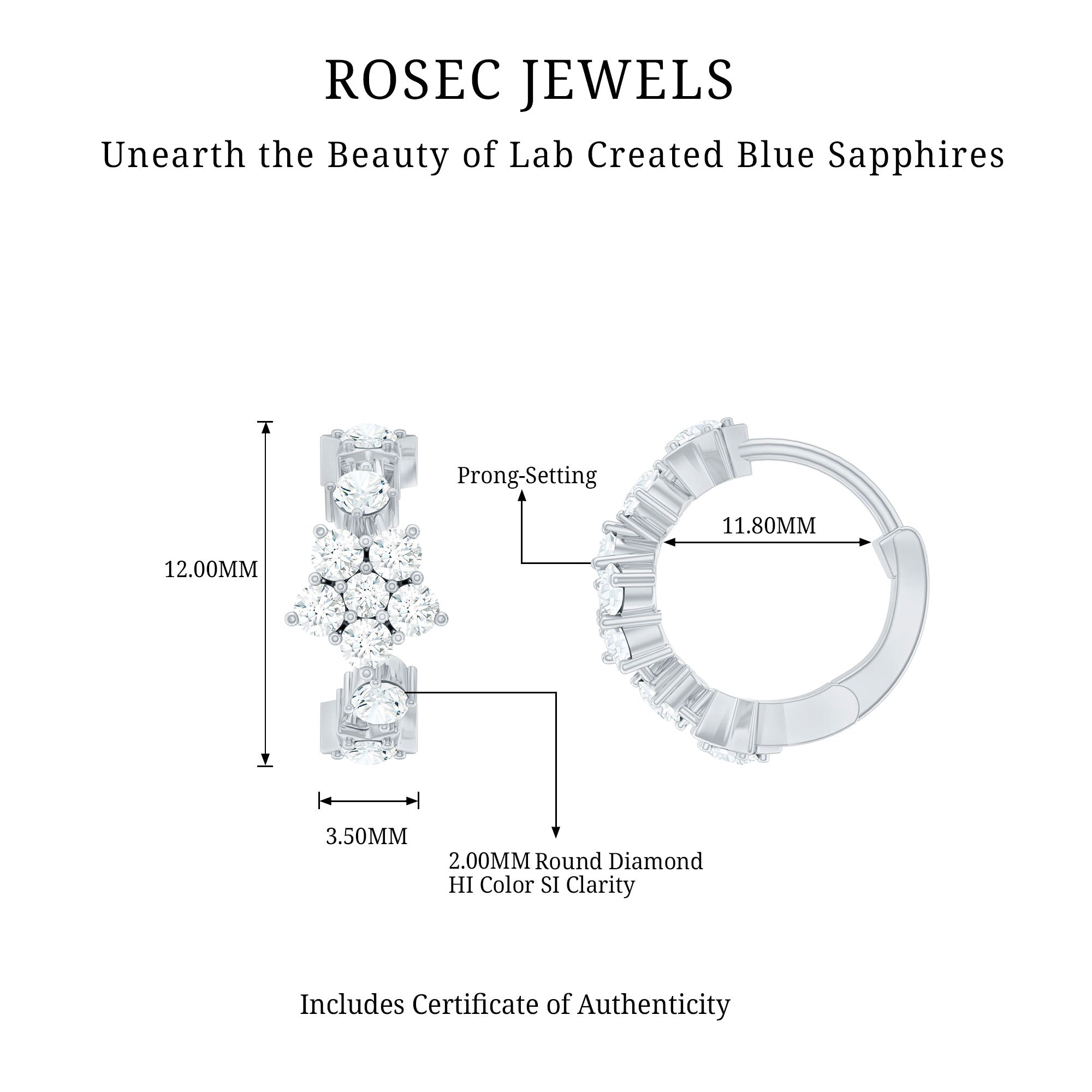 Rosec Jewels-3/4 CT Diamond Floral Hoop Earrings