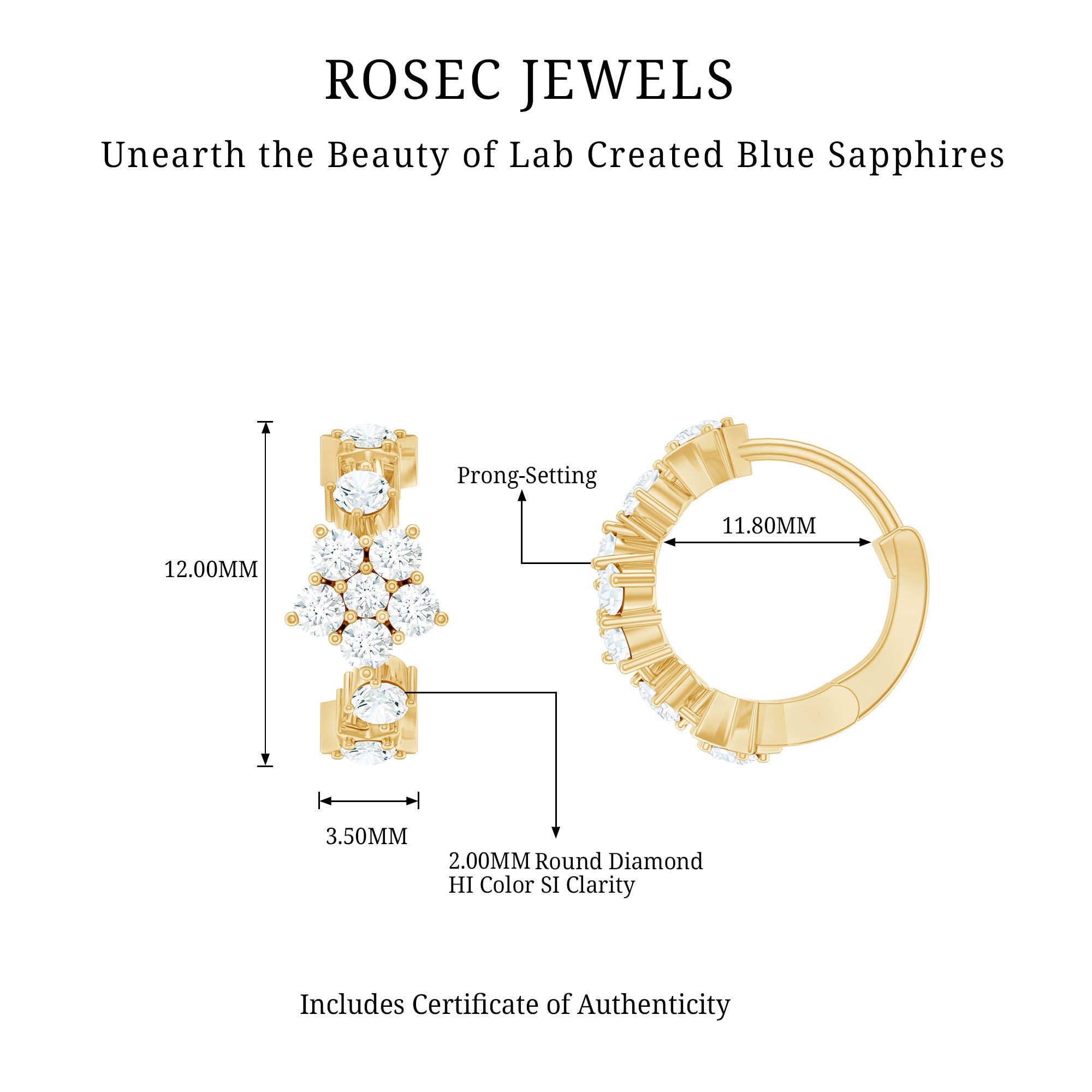 Rosec Jewels-3/4 CT Diamond Floral Hoop Earrings