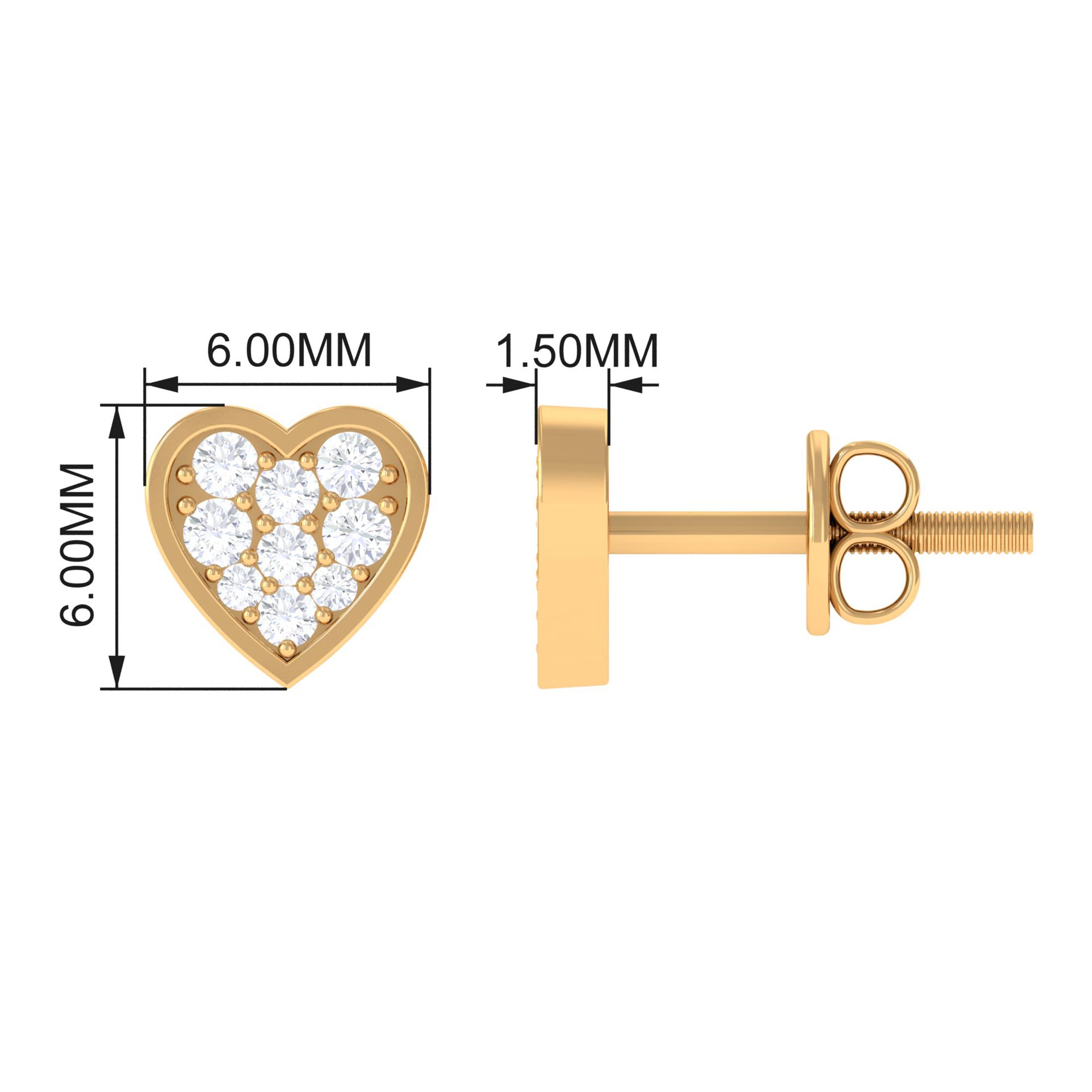 Rosec Jewels-Diamond Simple Heart Stud Earrings