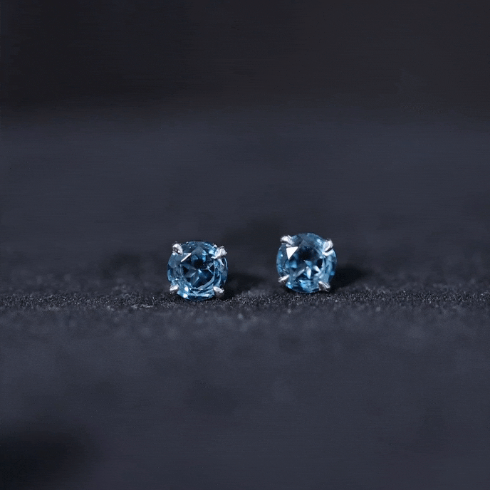 1.25 CT Round Cut London Blue Topaz Solitaire Stud Earrings London Blue Topaz - ( AAA ) - Quality - Rosec Jewels
