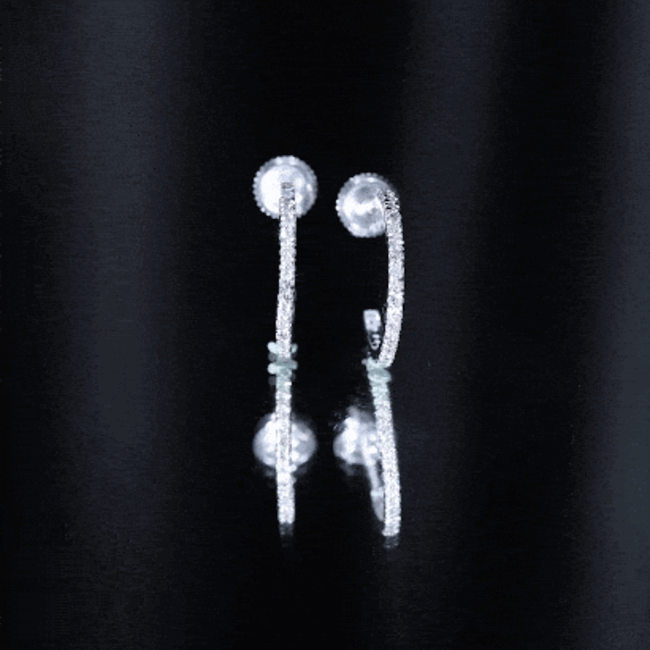 Certified Moissanite Hoop Earrings D-VS1 - Rosec Jewels