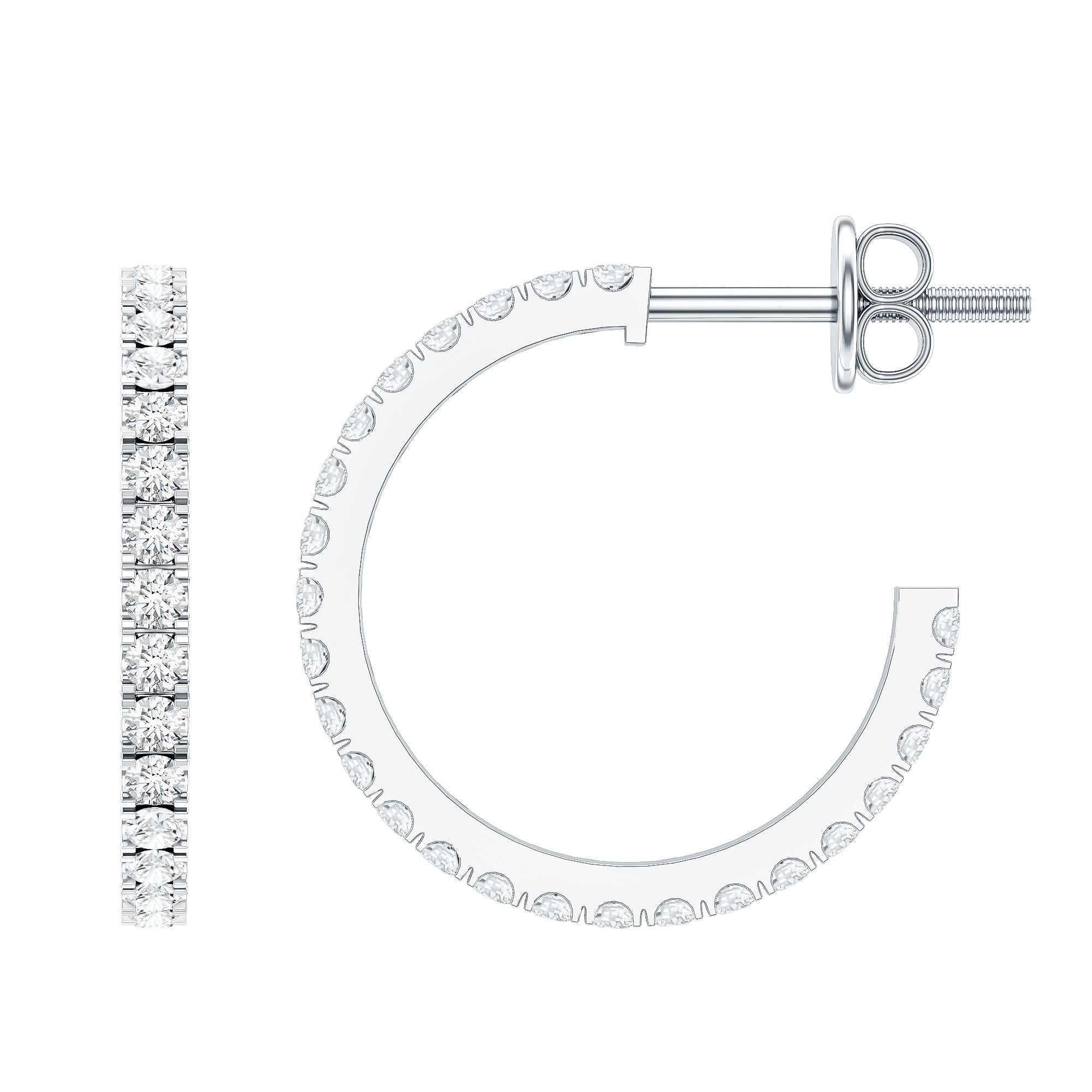 Certified Moissanite Hoop Earrings D-VS1 - Rosec Jewels