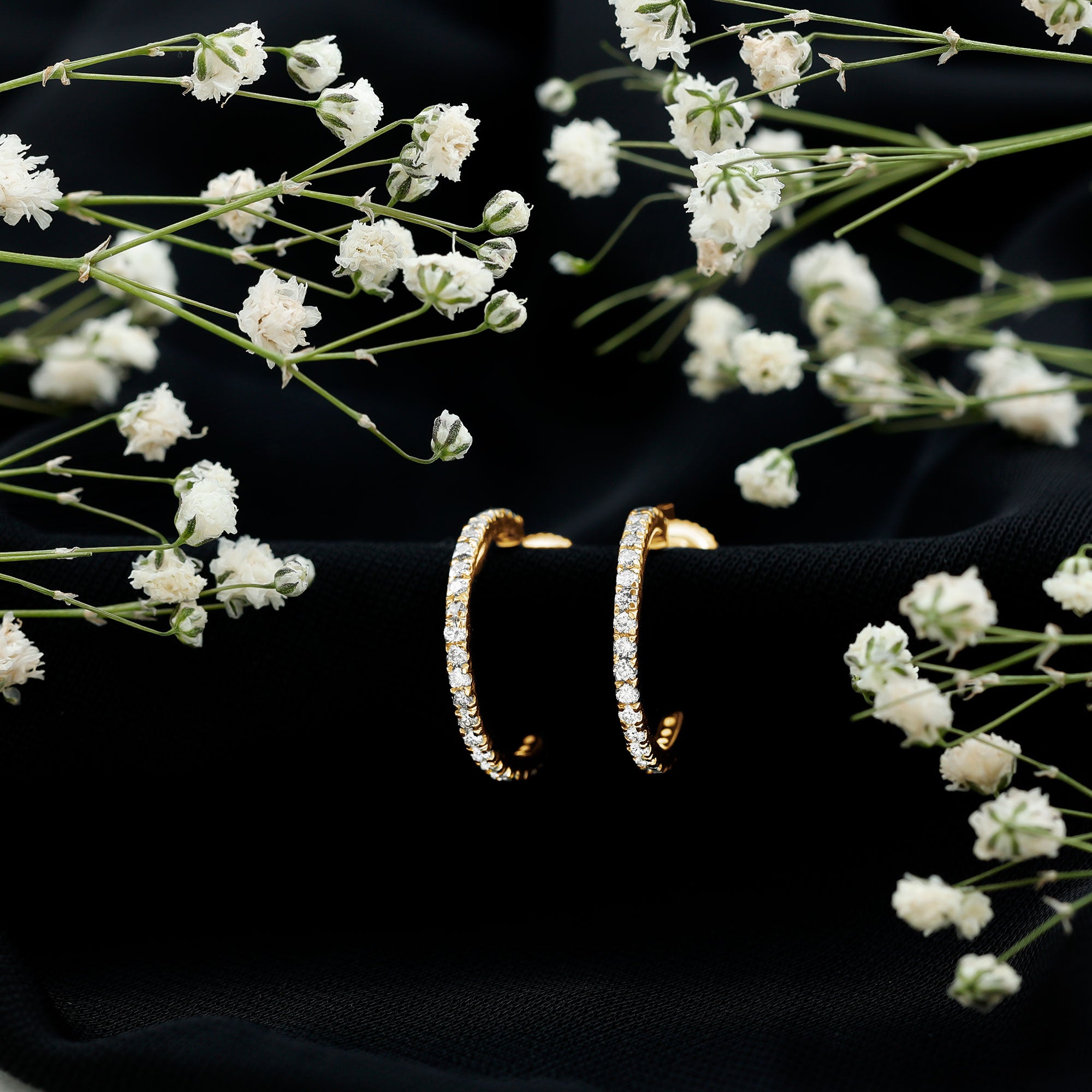 Certified Moissanite Hoop Earrings D-VS1 - Rosec Jewels