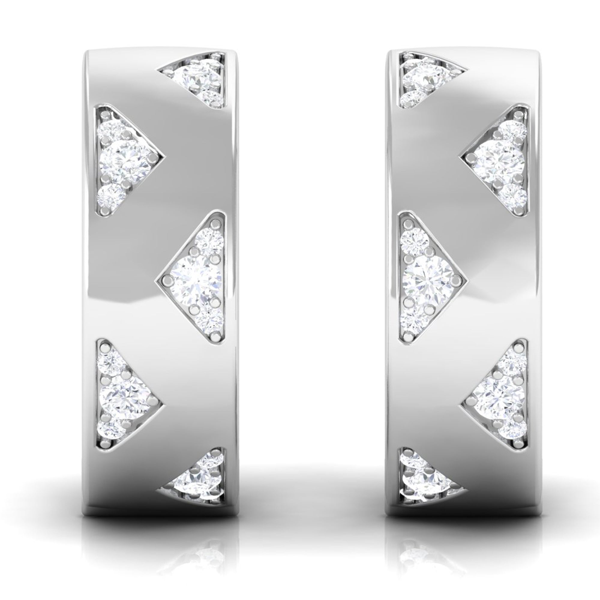 Certified Moissanite Hinged Hoop Earrings for Women D-VS1 - Rosec Jewels