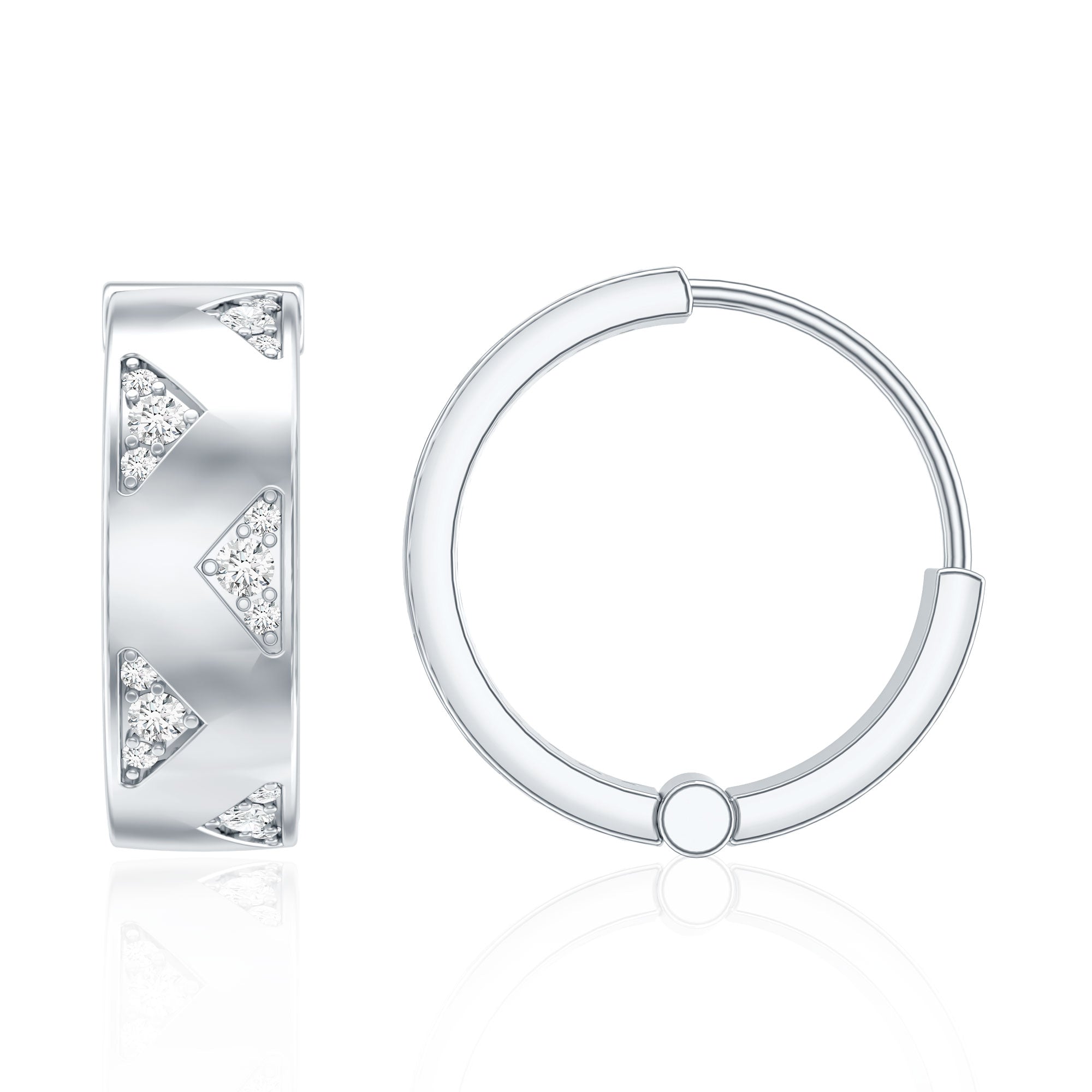 Certified Moissanite Hinged Hoop Earrings for Women D-VS1 - Rosec Jewels