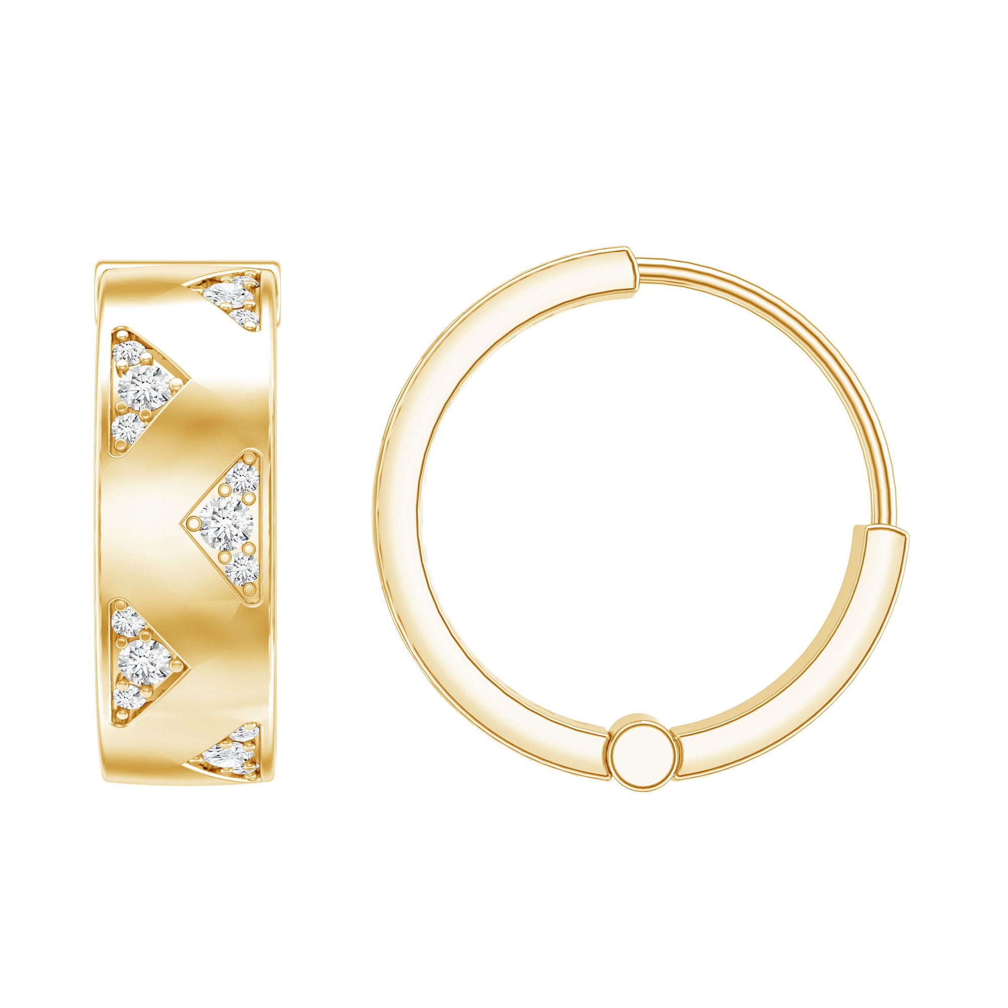 Certified Moissanite Hinged Hoop Earrings for Women D-VS1 - Rosec Jewels