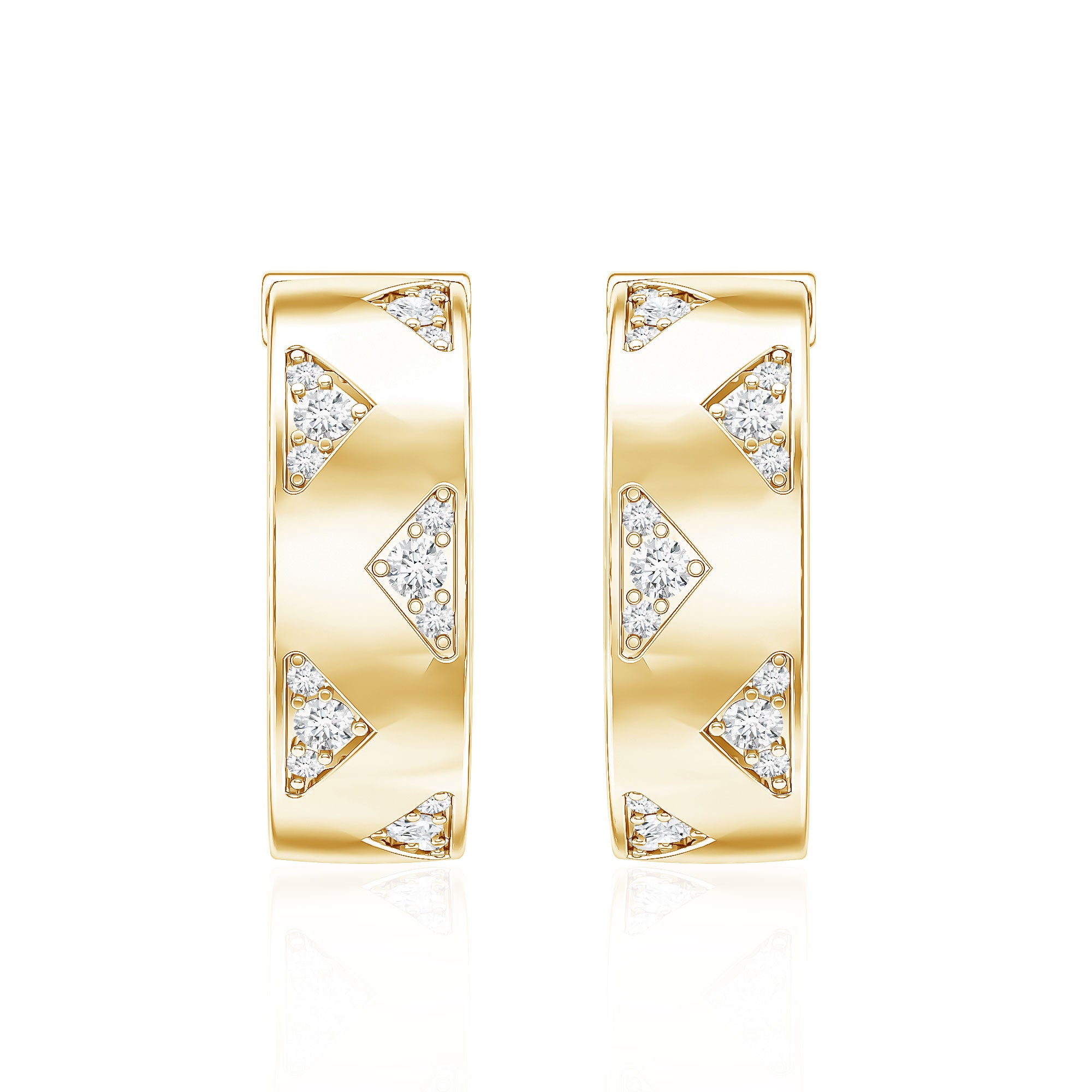 Certified Moissanite Hinged Hoop Earrings for Women D-VS1 - Rosec Jewels