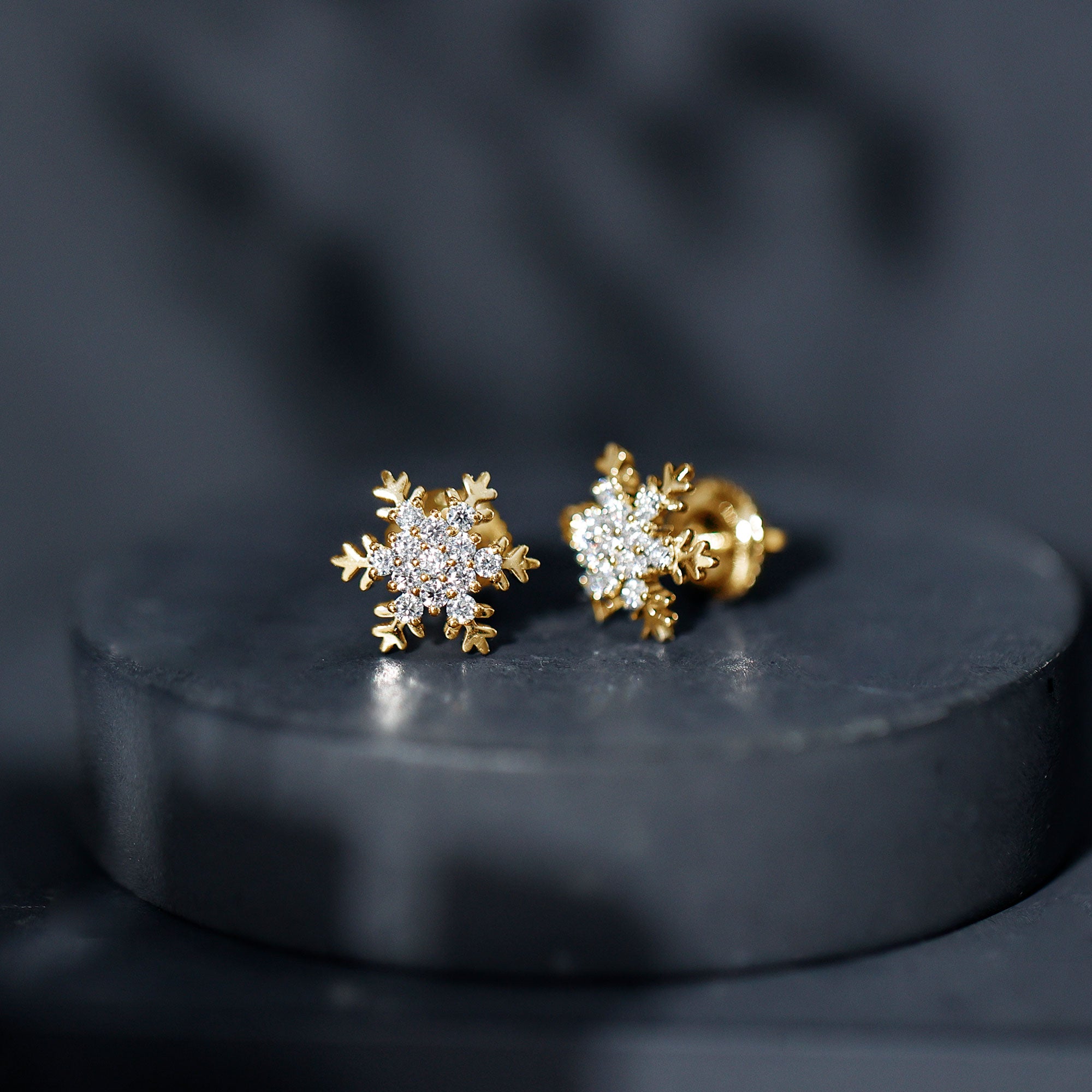 Certified Moissanite Snowflake Stud Earrings D-VS1 - Rosec Jewels