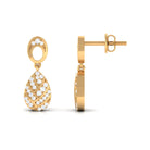 Classic Diamond Gold Bridal Teardrop Earrings Diamond - ( HI-SI ) - Color and Clarity - Rosec Jewels