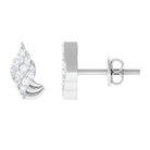 Real Diamond Gold Contemporary Stud Earrings Diamond - ( HI-SI ) - Color and Clarity - Rosec Jewels