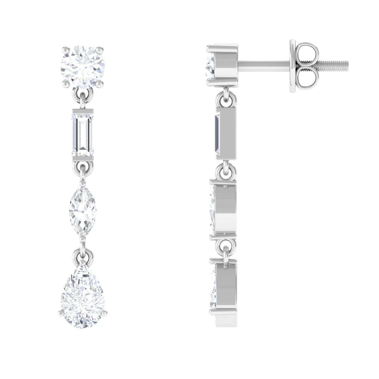 3 CT Certified Moissanite Dangle Earrings