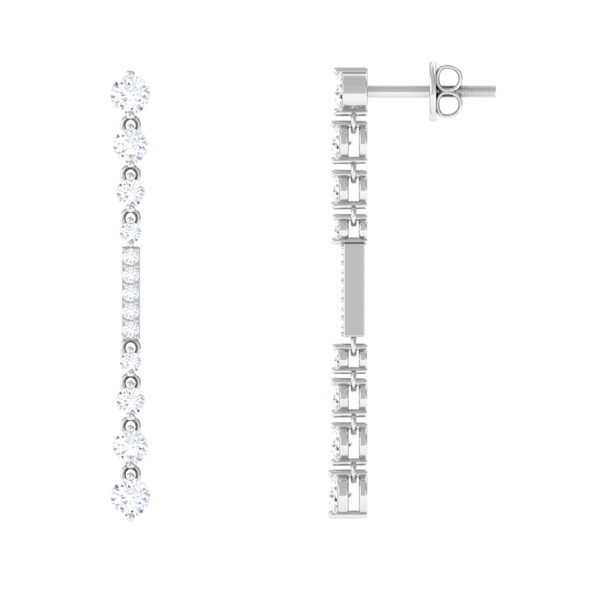 1.25 CT Certified Moissanite Simple Dangle Earrings