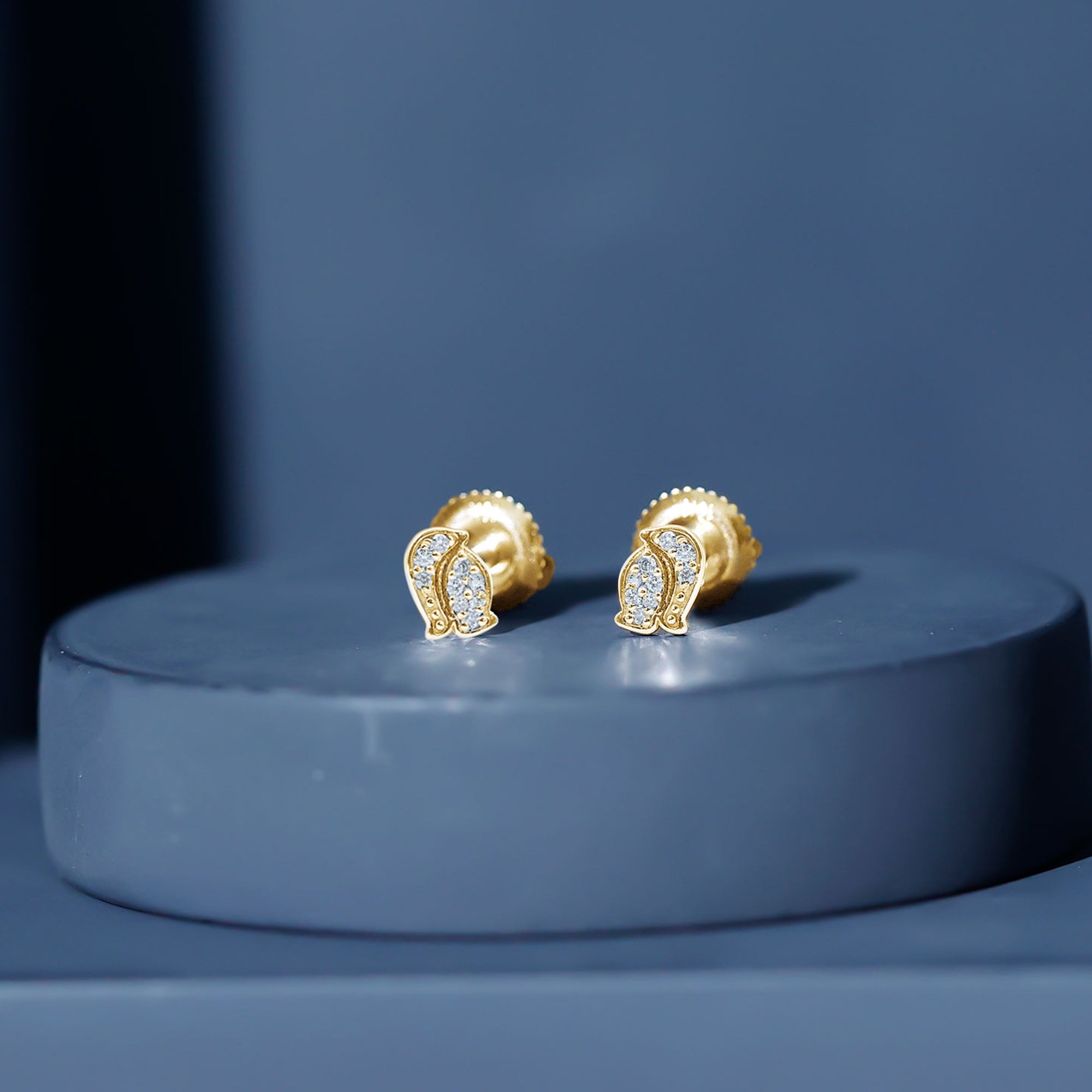 Natural Diamond Christmas Penguin Earrings With Certificate Natural - ( HI-SI ) - Rosec Jewels