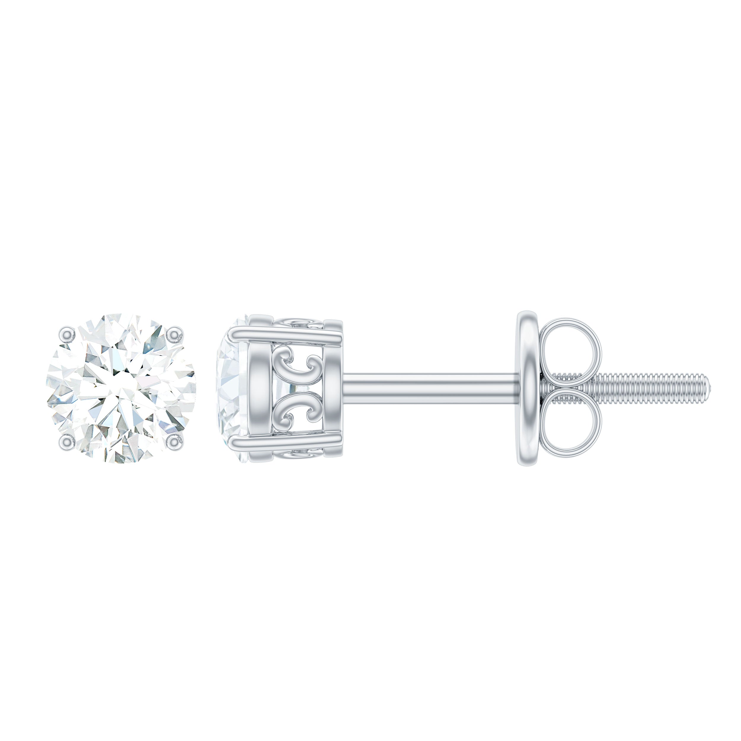 Certified Lab Grown Diamond 4 Prong Stud Earrings