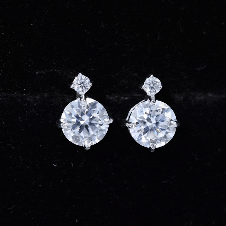 Lab 6 MM Round Diamond Solitaire Stud Earrings Lab - ( EF-VS ) - Rosec Jewels