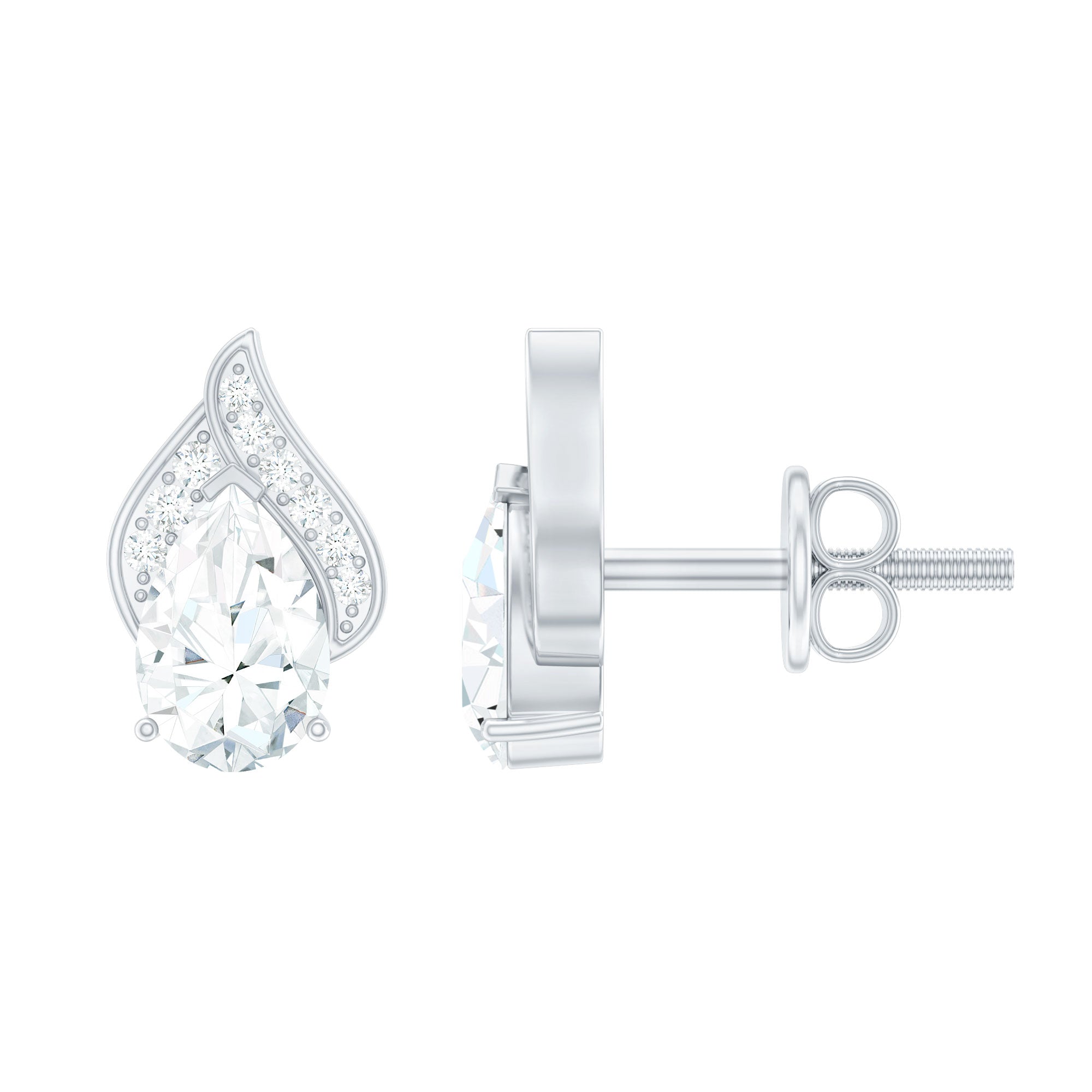 Pear Shape Lab Grown Diamond Classic Stud Earrings