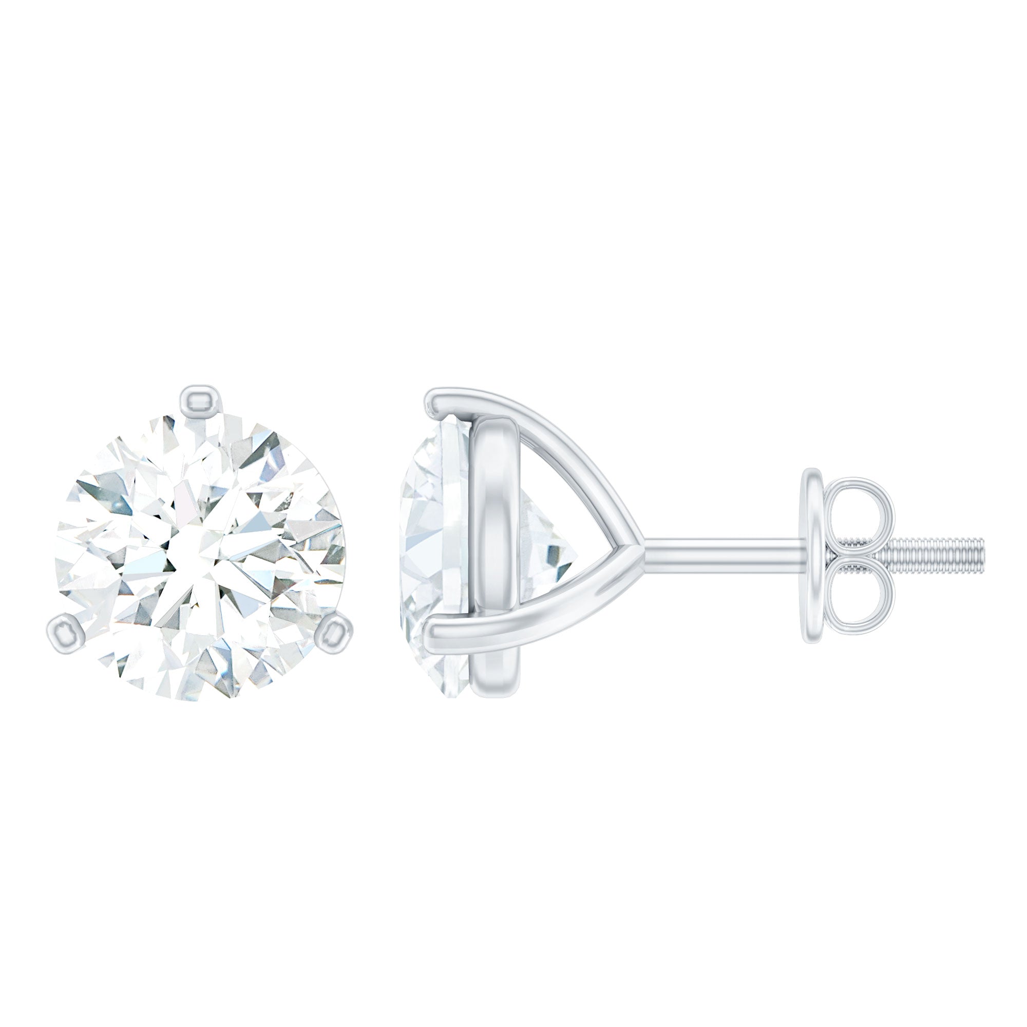 Solitaire Lab Grown Diamond Martini Stud Earrings