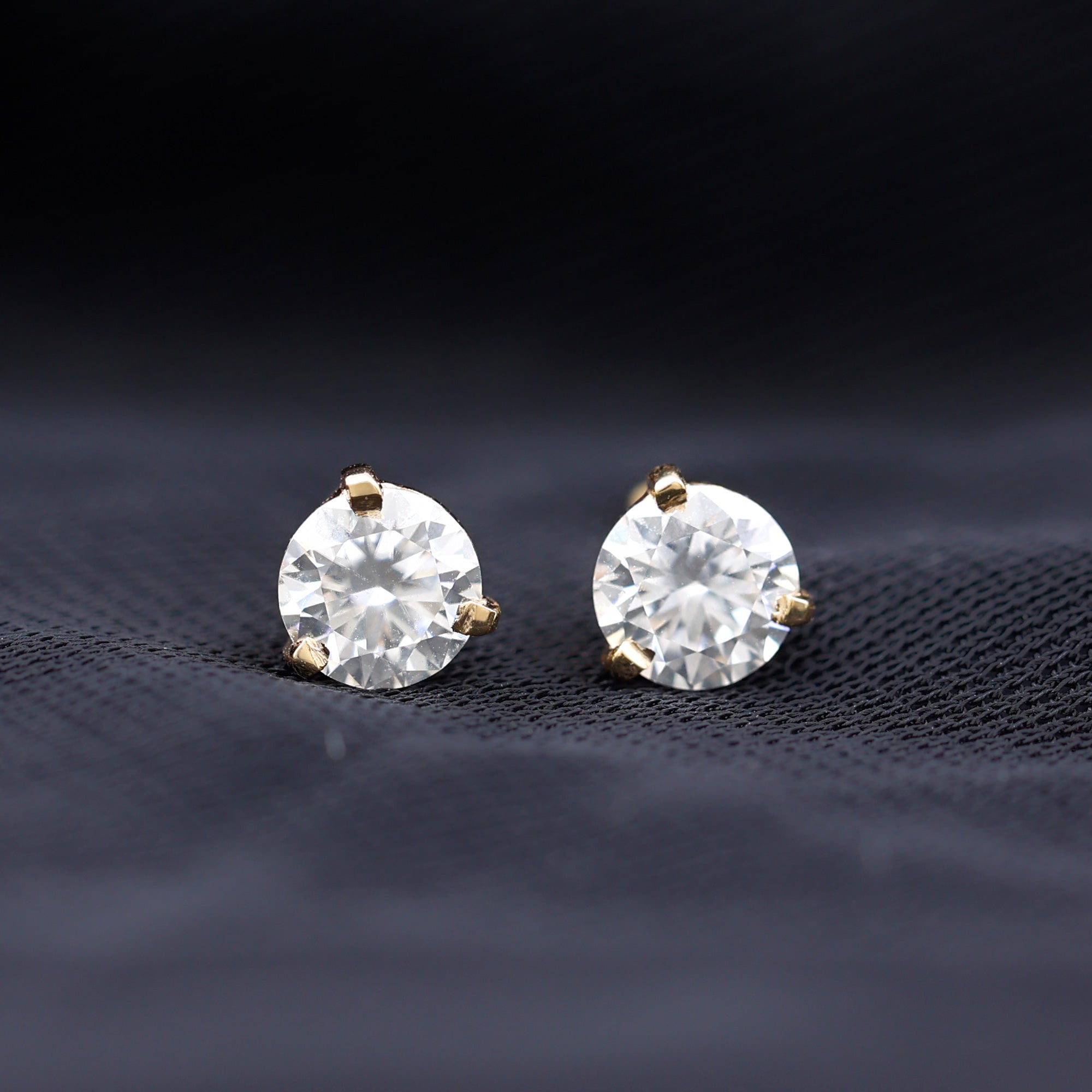 Solitaire Lab Grown Diamond Martini Stud Earrings Lab - ( EF-VS ) - Rosec Jewels
