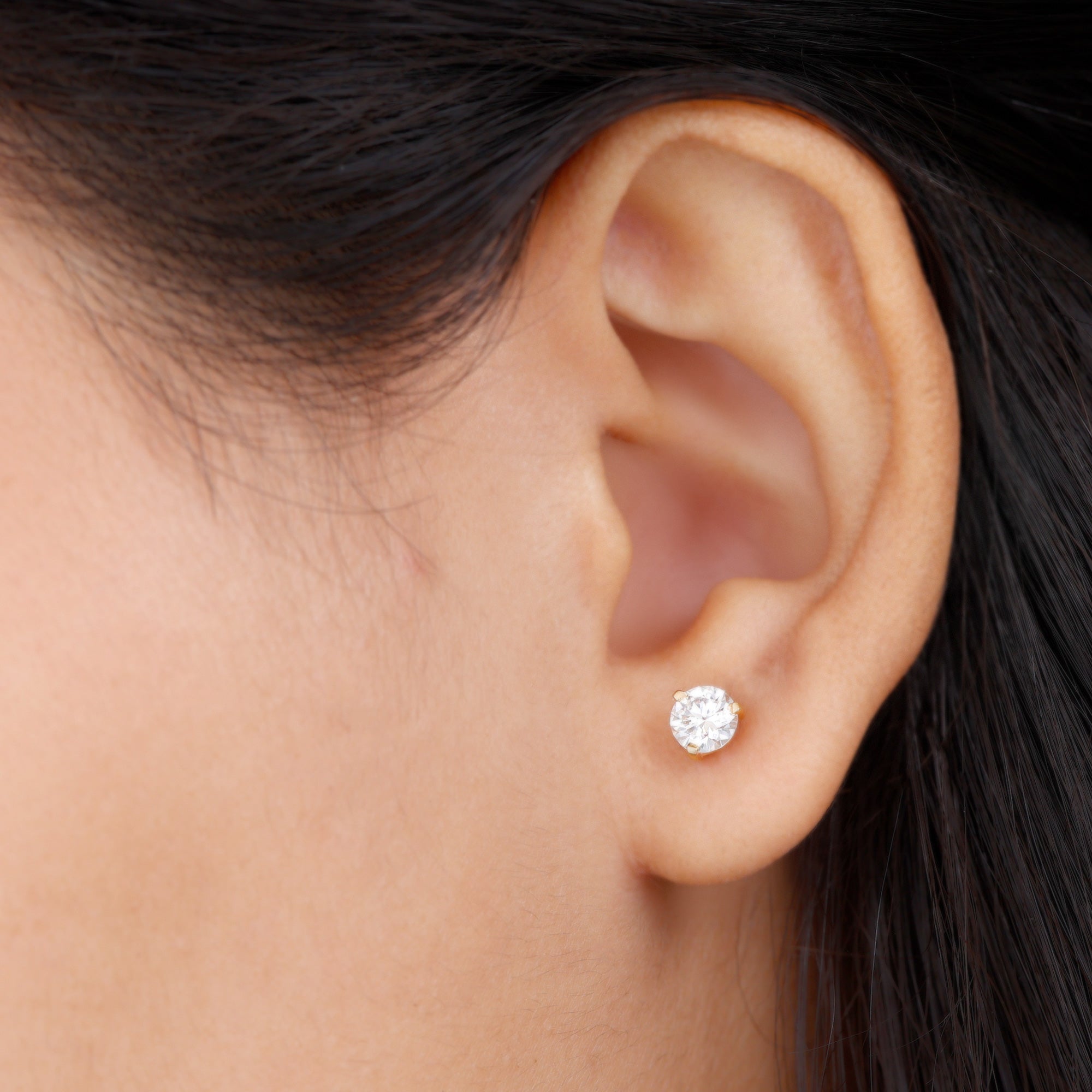 Solitaire Lab Grown Diamond Martini Stud Earrings Lab - ( EF-VS ) - Rosec Jewels