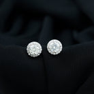 Classic Lab Grown Diamond Stud Earrings with Halo Lab Grown Diamond - ( EF-VS ) - Color and Clarity - Rosec Jewels