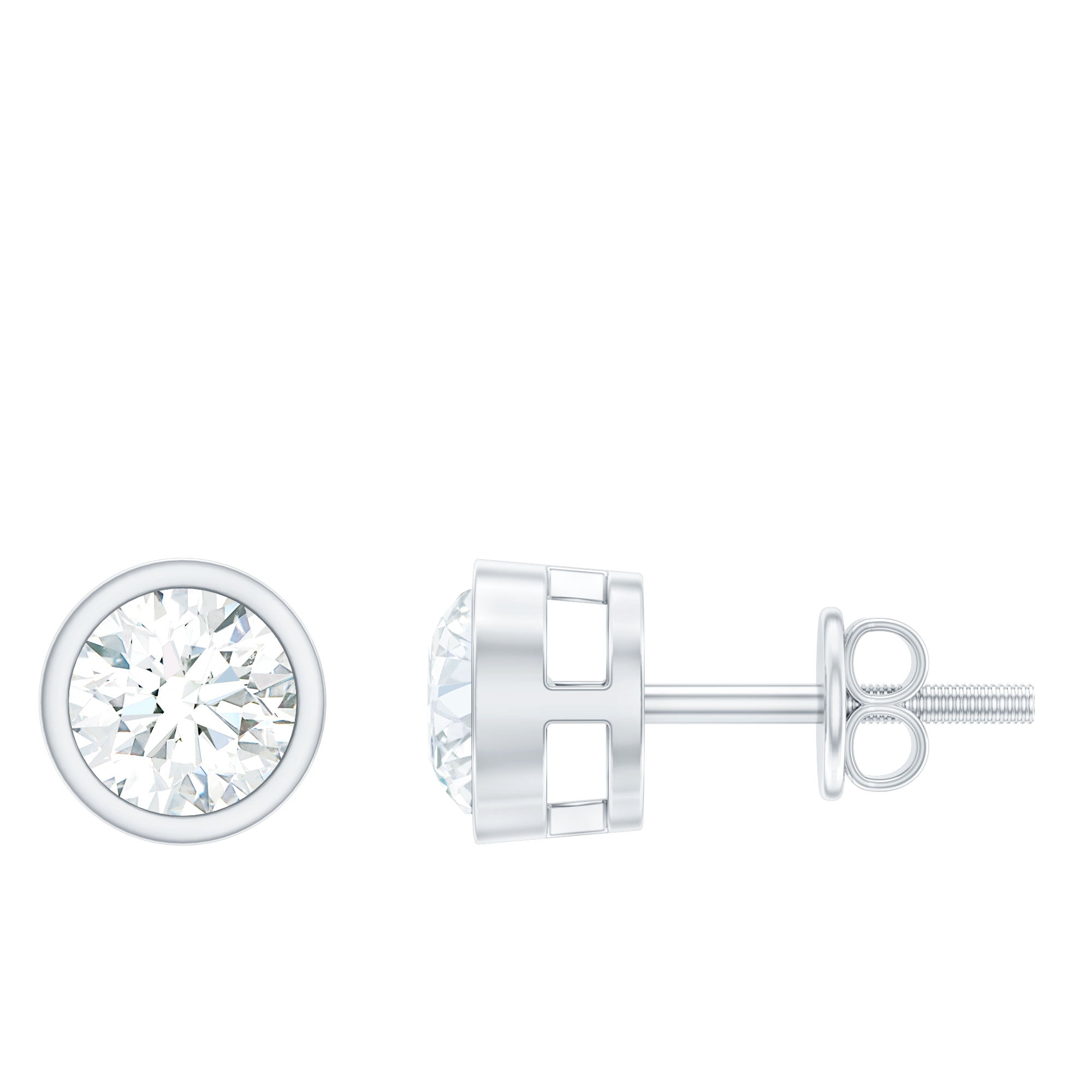 Solitaire Lab Grown Diamond Dainty Stud Earrings