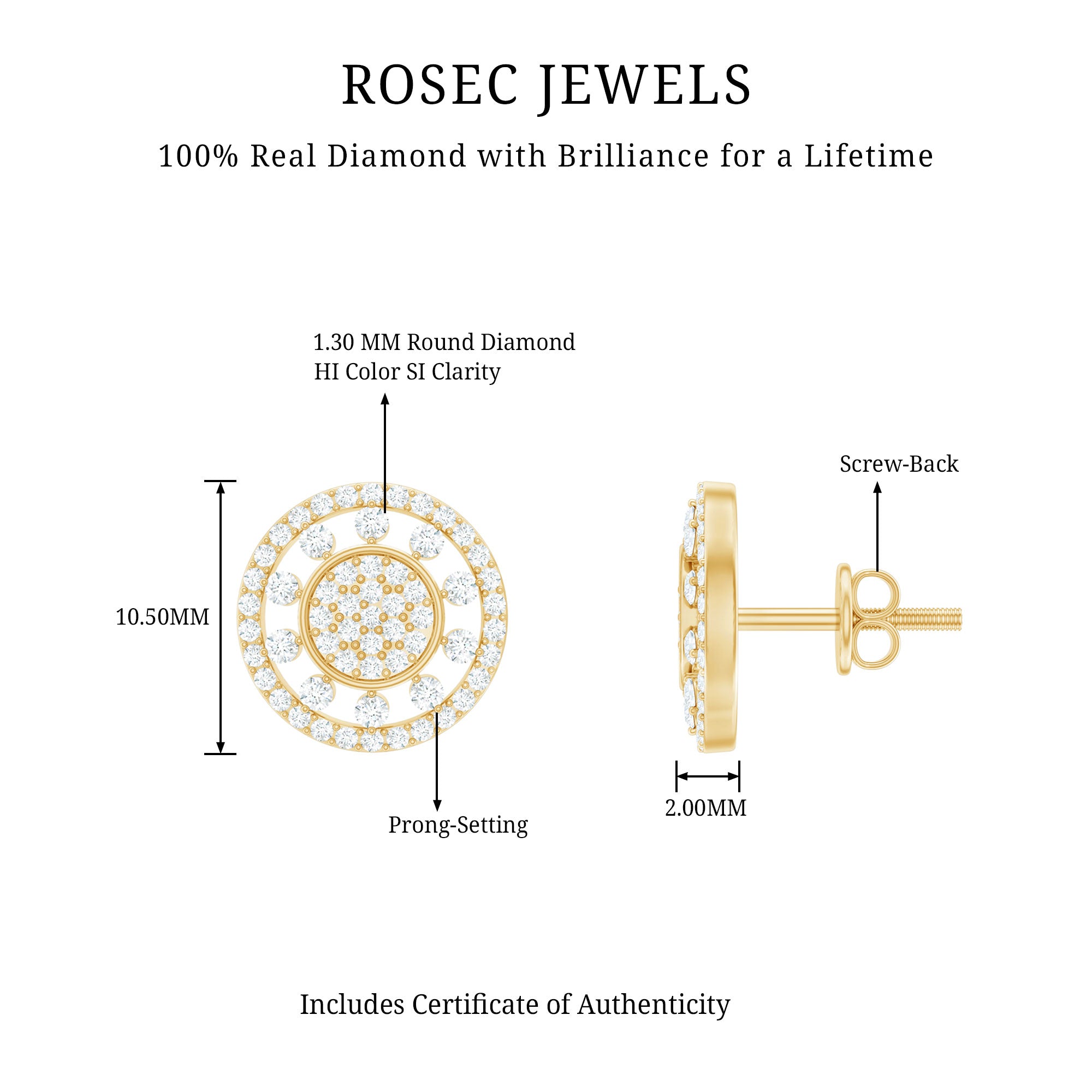Rosec Jewels-Certified Diamond Statement Stud Earrings