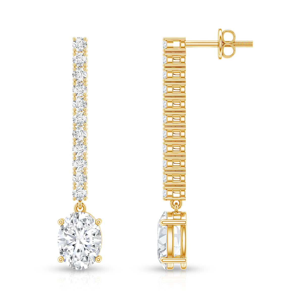 2 Carat Lab Grown Diamond Bridal Drop Earrings with IGI Certificate Lab - ( E-VS1 ) - Rosec Jewels