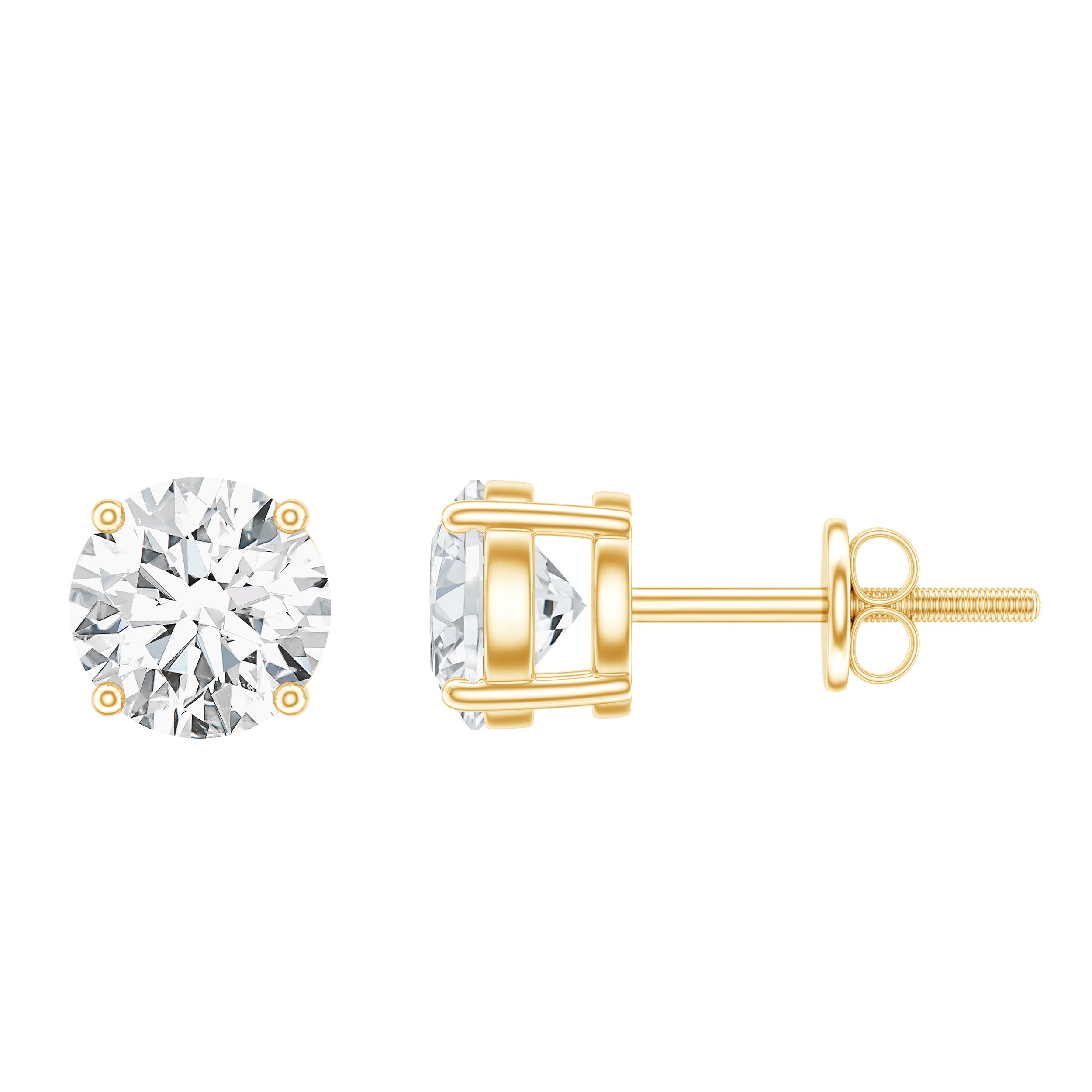 1.50 CT Moissanite Solitaire Stud Earrings D-VS1 - Rosec Jewels