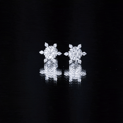 Rosec Jewels-Certified Diamond Snowflake Stud Earrings with Screw Back