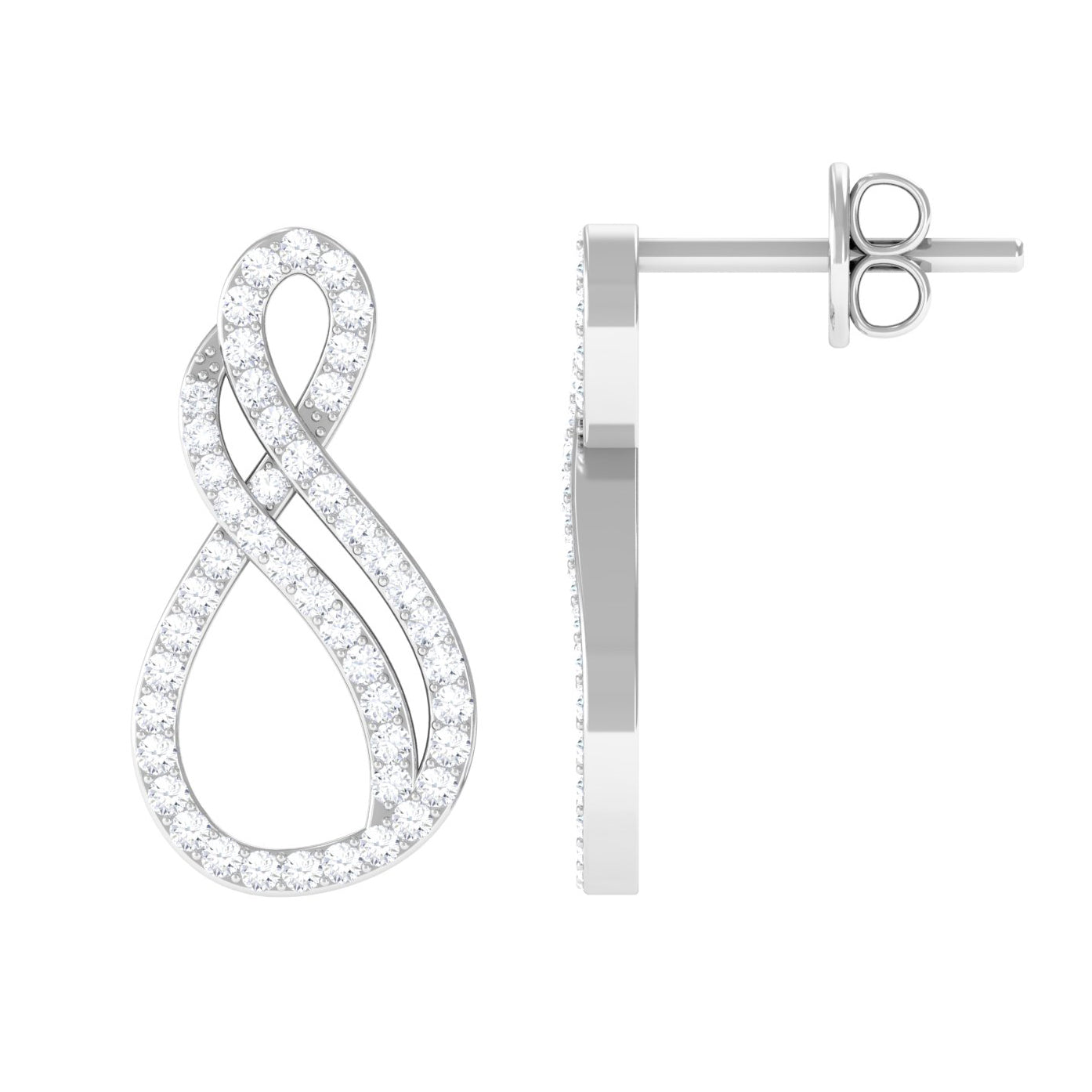 Rosec Jewels-Minimal Diamond Stud Earrings in Pave Setting