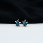 3/4 CT London Blue Topaz Tortoise Stud Earrings in Silver London Blue Topaz - ( AAA ) - Quality 92.5 Sterling Silver - Rosec Jewels