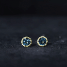 1.25 CT Bezel Set Real London Blue Topaz Solitaire Stud Earrings London Blue Topaz - ( AAA ) - Quality - Rosec Jewels