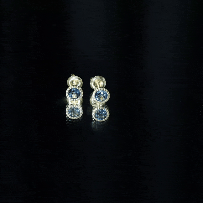 Genuine London Blue Topaz Martini Stud Earrings AAA - Rosec Jewels