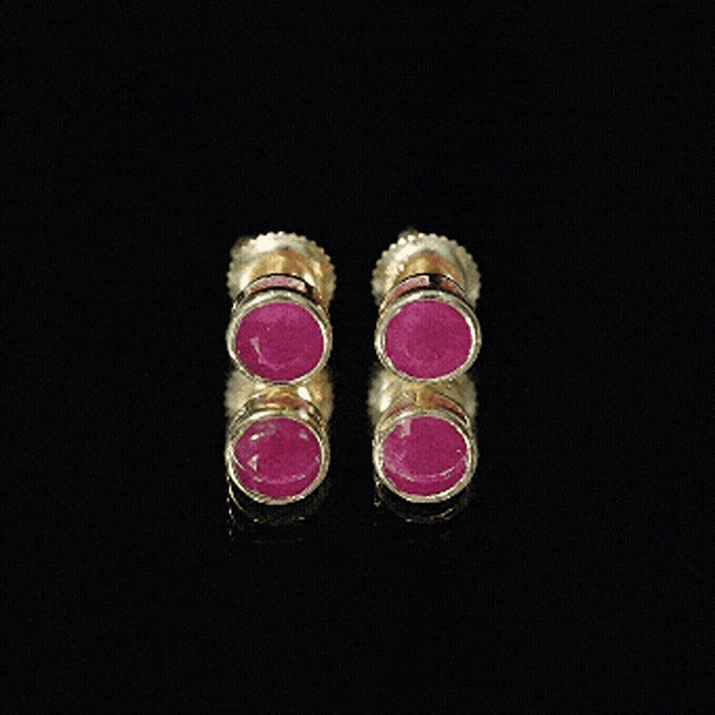 1.3 Carat Bezel Set Genuine Ruby Solitaire Stud Earrings AAA - Rosec Jewels