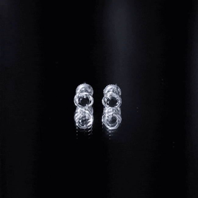 1 Carat Black Spinel Swirl Stud Earrings with Screw Backs AAA - Rosec Jewels